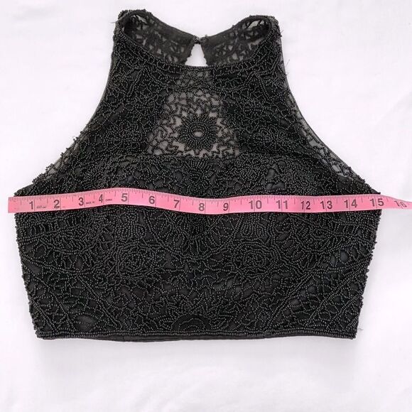 Hand Beaded 90’s Halter Neck Crop Top - Picture 8 of 10